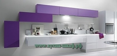 Кухня Purple & White по индивидуальному проекту на заказ и стоимости производства. - вид 1 миниатюра