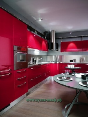Кухня Crimson & Metal по индивидуальному проекту на заказ и стоимости производства. - вид 1 миниатюра