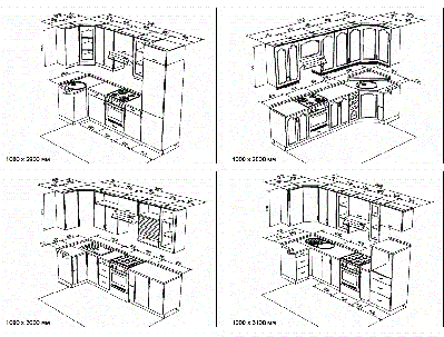 Кухня угловая - чертежи №1 по индивидуальному проекту на заказ и стоимости производства. - вид 1 миниатюра