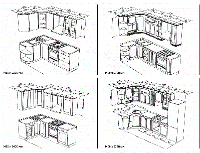 Кухня угловая - чертежи №2 по индивидуальному проекту на заказ и стоимости производства. - вид 1 миниатюра