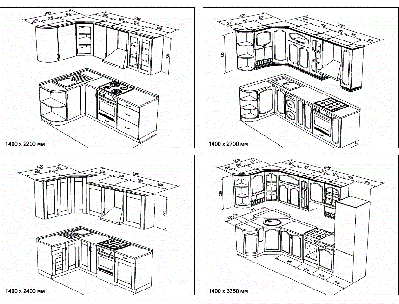 Кухня угловая - чертежи №2 по индивидуальному проекту на заказ и стоимости производства. - вид 3 миниатюра