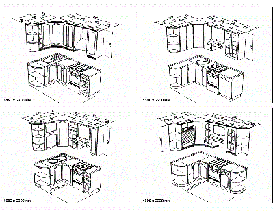 Кухня угловая - чертежи №2 по индивидуальному проекту на заказ и стоимости производства. - вид 5 миниатюра