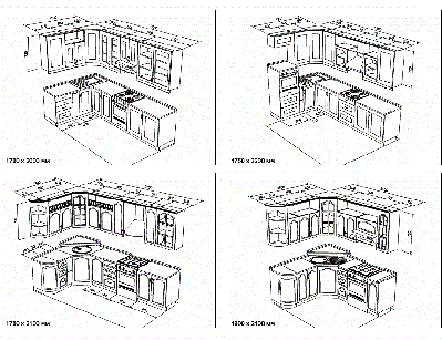 Кухня угловая - чертежи №3 по индивидуальному проекту на заказ и стоимости производства. - вид 1 миниатюра