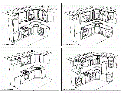 Кухня угловая - чертежи №3 по индивидуальному проекту на заказ и стоимости производства. - вид 7 миниатюра