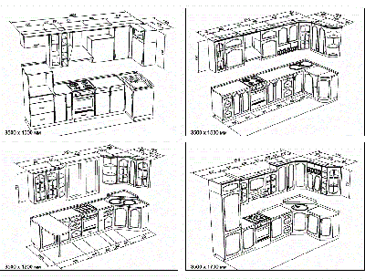 Кухня угловая - чертеж кухни №4 по индивидуальному проекту на заказ и стоимости производства. - вид 1 миниатюра