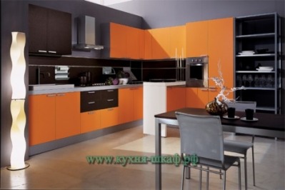 Кухня orange modern по индивидуальному проекту на заказ и стоимости производства. - вид 1 миниатюра